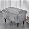 Highdi Elasticizzato Copri Pouf Rettangolare in Velluto Morbido Tinta Unita Copri Poggiapiedi Copertura Ottomana Coprisgabello Lavabile per Soggiorno, Camera da Letto (Grigio)