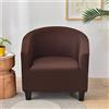 Highdi Copripoltrona 1 Posto Elasticizzato Tinta Unita Chesterfield, Fodere Copripoltrona da Cocktail Universale Lavabile Rimovibile Fodera per Poltrona per Hotel Salotto (Marrone)