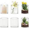 Valyrane Set di 6 Vasi Cilindrici in Vetro, 10 × 8,5 cm Vasi per Decorazione Tavolo, Multifunzionali per Fiori Freschi, Candele e Aromaterapia,