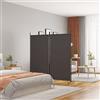Genérico Divisorio a 2 Pannelli Marrone 175x180 cm in Tessuto,Mobili,Separè-350259