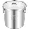 Xigner Secchio ermetico in acciaio inox con coperchio, 6L/12L/21L/33L, per la conservazione degli alimenti in cucina, contenitore per riso, farina e cereali (40 x 40 x 40 cm, 48 L)