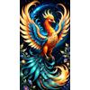 ARTGOTO Diamond Painting Quadrati Adulti Grandi Dimensioni Kit Completo,40x70cm Pittura Diamante Adulti Fenice B,Fornito con Diamond Painting Quadrato Accessori per la Decorazione