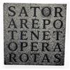 Generico Quadrato Magico SATOR Targa Murale in tela, Palindromo Sator Arepo Tenet Opera Rotas, Grigio, 20 x 20 cm, Fatto a Mano, Stile Minimalista