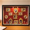 Generisch Mini cornice portafoto Museum Of Us fai da te, mini figure persone, museo in miniatura personalizzata fai da te con luce, vetrina in legno, set di 11 cornici per foto e statuine, decorazione da