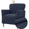 Highdi Copripoltrona Elasticizzato, Jacquard Club Poltrona Copridivano 1 posto con Braccioli, Cocktail Universale Morbido Fodera per Poltrona, Imovibile Lavabile per Hotel Salotto (blu scuro)