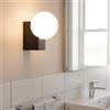 B·LED BARCELONA LED BARCELONA LED Applique da Parete SIDERAL con Sfera in Vetro Opalino, Lampada da Parete per Interni Minimalista Moderno con Base in Alluminio, Lampadina G9 per Camera Bagno Corridoio Soggiorno Nero