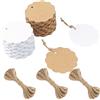 G2PLUS 200PCS Etichette Regalo,6x6cm Etichette Carta Kraft Marrone Bianco