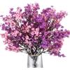 PATIKIL Fiori Artificiali, 9pcs Fiori Finti Europei Bouquet Finto per Decorazione Casa Giardino Cucina Matrimonio Feste Viola/Rosa