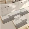 Highdi Tappeto Cucina Antiscivolo Tappeto Passatoia Cucina Lavabile Moderno Tappeto da Cucina Lungo Tappeti Runner Tappeto Corridoio per Ingresso Soggiorno Bagno (45x120cm,Grigio Chiaro)