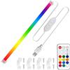 MDee Luci LED da incasso 5 V, strisce LED RGB COB LED, 8 W, con telecomando, dimmerabili, 800 lm, flessibili, ideali per TV, armadio, cucina, ripostiglio, 1 m