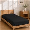 Homebliss Lenzuolo con Angoli Microfibra 90x190+25 - Sottolenzuolo Nero