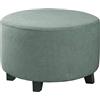 Highdi Copri Pouf Rotondo Elasticizzato Jacquard, Spandex Copertura Dell'Ottomano Copri Poggiapiedi Poltrona per Soggiorno, Morbido Rimovibile Lavabile Fodere per Sgabello (Verde pisello,L)