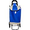 Malu Shoes Carrello per la spesa 3 ruote girevoli saliscale - Trolley portaspesa pieghevole 42 L con borsa chiusura a strappo e coulisse- Borsa removibile (BLU ELETTRICO)