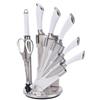 Royalty Line Switzerland - Set di coltelli in acciaio INOX con ceppo, 8 pezzi White II
