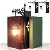 SRXY Library Lantern Mini Bookshelf Lamp,Library Lantern-Decorative Bookshelf Lighting, Reading Book Shelf Lamp Lights Between Books For Bookworms Or Study Reading Corner Home Library (2PCS)