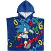 Clondo Poncho Mare Bambino con Cappuccio 50x100 cm Per Sonic Fan - Asciugamano Accappatoio Microfibra ad Asciugatura Rapida per Piscina, Spiaggia e Bagno - 2-6 Anni Neonati e Bimbi