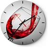 ARTTOR Orologio da Parete in Vetro 30x30 cm Rotondo Cucina - 2258 | Bere Bicchiere Vino Moderno Orologio da Muro Decorativo Silenzioso Analogico Decorazione da Parete Arte da Parete ARTTOR