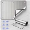 Generico Pellicola Isolante Termica in Foglio Alluminio Bifacciale, Pannello Oscurante Riflettente Anticalore Anti-UV con Ventosa, Copertura Privacy per Vetri Ufficio Casa(Grigio,80cm x 145cm)