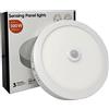 FactorLED Plafoniera LED da Soffitto con Sensore di Movimento Circolare 24W, Pannello Superficie Rotonda con Rilevatore di Presenza, Ø22,5cm, no fllick, Lampada luce naturale 4000K