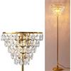 Alpinaluz Lampada da terra in vetro - Design elegante con base dorata, paralume a cascata e 3 luci E14 - stile moderno per soggiorno, camera da letto e ufficio