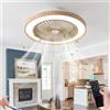YFHKWJ Moderno 50CM Legno Ventilatore Da Soffitto Con Luce E Telecomando/APP, LED Dimmerabile Motore CC Reversibile 6 Velocità Plafoniera Con Ventilatore Per Camera/Soggiorno