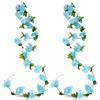 MHYMX Fiore di ciliegio decorativo, 2 pezzi, ghirlanda di fiori artificiali, colore blu, 2,4 m, decorazione primaverile, fiori artificiali, decorazione come veri fiori di seta, per matrimonio