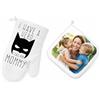 GIFART Set Guanto e Presina da Forno Personalizzato con Foto e Testo - Resistente al Calore - Idea Regalo Festa della Mamma, Compleanno, Natale (Bianco)