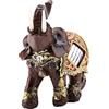 HEEPDD Lucky Wealth Elephant Statua Lucky Feng Shui Wood Grain Wood Elephant Statua Scultura Wealth Figurine Gift Home Decoration Collection(M)