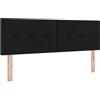 vidaXL Testiera Regolabile in Altezza con testiera Nero 160 cm Tessuto, Testiera Letto Rectangolare, Stile Contemporaneo, comodità Multi-Livello per La Tua Camera