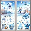 AhfuLife 173 Pezzi di Vetrofanie Natalizie per Finestre, 9 Fogli di Adesivi Blu Autoadesivi Riutilizzabili a Doppio Lato, Babbo Natale, Pupazzo di Neve e Albero per Decorazioni Natalizie