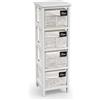 MAURY'S IL NUMERO UNO DEL RISPARMIO HOME CASSETTIERA CON 4 CESTE 25X25X77 CM IN COLORE BIANCO