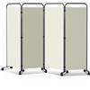 Yugodex Paravento pieghevole su ruote - 4 pezzi - 228 x 180 cm - Divisorio per stanza autonomo per ufficio e camera da letto - Beige