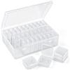 ZephyrCraft Scatola per Perline, Scatola di Immagazzinaggio in Plastica da 31 Pezzi con Coperchio (30 Piccole + 1 Grande), Scatola Organizzatrice Impilabile in Plastica Trasparente per Gioielli