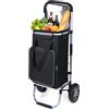 YEAUPE PRO Carrello Spesa Pieghevole 3 in 1 con Compartimento Isotermico - Capacità 50L, Carico Massimo 25kg - Ruote Silenziose, Impermeabile, Facile da Montare e Trasportare - Grigio Chiaro
