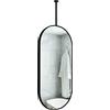 Generic Specchio Ovale da soffitto, specchi ovali con Cornice in Metallo Nero, Grandi specchi da Bagno, Specchio HD con Asta da soffitto per Arredamento casa (40 cm x 60 cm)