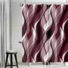 Uiiooazy Tenda Doccia Antimuffa, Tenda Doccia 180x180cm Borgogna Righe Sfumata Bordeaux Banda Gradiente Tende da Bagno Tessuto Lavabile Impermeabile Poliestere Tende per Vasca da Bagno con 12 Anelli