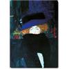 Giallobus - Quadro Giallopanel Art Board - Gustav Klimt - Signora con cappello e boa di piume - Legno Mdf - 29,7x42