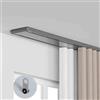 MZQMK Bastone per Tenda Doppio, Set di Binari per Tende in Alluminio, Bianco Nero Binario per Tende A Muro, Bianco, Binario per Tende A Soffitto, 1m 1,5m 2m 2,5m 3m 3,5m 4m 4,5m 5m(Gray,1.9m(6.2ft))