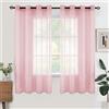 Woaboy Tende per Interni Voile Semitrasparenti Occhiello 2Pz 140x160cm Rosa