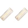 A2ZWORLD 2 PCS Lampada di Emergenza LED, 3,5W 400lm 6500K, SA/SE Sempre Accesa e Solo Emergenza, Autonomia 3 Ore, IP65, Montaggio Parete o Soffitto, Batteria Ricaricabile al Litio 7,4V 1,5Ah, 270x100x54mm