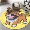 Highdi Tappeto Rotondo Salotto, Pianeta Animale Stampa Morbido Moderno Tappetini Antiscivolo Tappeto per Bambini Cameretta Cucina Casa Zona Balcone Tappet Tavolino (140cm,Cane Carlino)