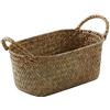 Kopinma Versatile cesto di paglia fatto a mano, ideale per trucco, pane e frutta, rattan, ecologico, 24 x 15 x 9 cm