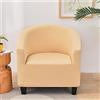 Highdi Copripoltrona 1 Posto Elasticizzato Tinta Unita Chesterfield, Fodere Copripoltrona da Cocktail Universale Lavabile Rimovibile Fodera per Poltrona per Hotel Salotto (Cachi)