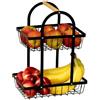 DECCARO Cestino portafrutta, 2 ripiani, nero, piccolo