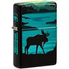 Zippo Accendino Zippo® Moose Landscape 49481, Accendino Antivento Ricaricabile Zippo, Realizzato in Metallo con Caratteristico click Zippo, Color Blu e Nero, Made in USA, Ottima Idea Regalo