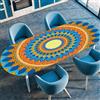 Highdi 3D Tovaglia Ovale con Bordo Elastico, Copritavolo Ovale con Antiscivolo Elastico Tovaglie Antimacchia e Impermeabile per Caffè Pranzo Giardino Esterno (Mandala d'epoca 4,107x173cm)
