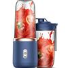Irishom Mixer Smoothie Maker, frullatore portatile, frullatore per smoothie to go con bottiglie da 2 x 450 ml, adatto per famiglie, campeggio e sport, blu