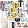 Frasheng Kit per Fabbricazione Candele DIY,Kit per Creare Candele,Set per Candele DIY,kit per la fusione di cera per principianti,cera d'api,8 vasetti di candele,30 Stoppini,Set Regalo
