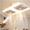 Adius Ventilatore da Soffitto con Luce Led e Telecomando Silenzioso, 3 Velocità, Silenzioso, Inclinazione Regolabile, Adatto per Soggiorno, Camera da Letto, Cucina