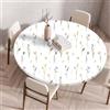 Highdi Tovaglia Rotonda Antimacchia 150 cm, Impermeabile Copritavolo Rotondo con Elastico,EsternoTovaglie da Tavola per Giardino Ristorante, Ideale per 130cm-140cm